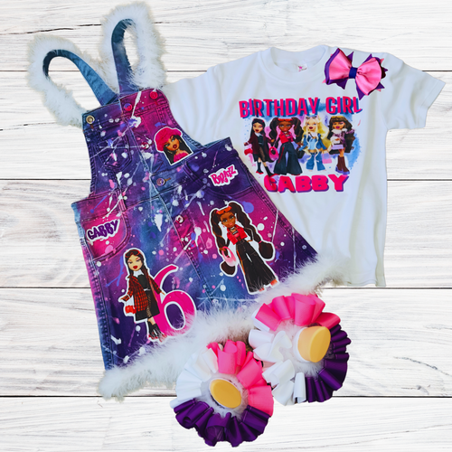 Custom Denim Outfit - customized t-shirts, Birthday Party Shirt, Customized Tumblers, Customizable diaper bags, personalized headbands, Customized Mugs, Customized Bottles, Customized License Plate, Custom Mouse Pad -  T's Custom Gifts