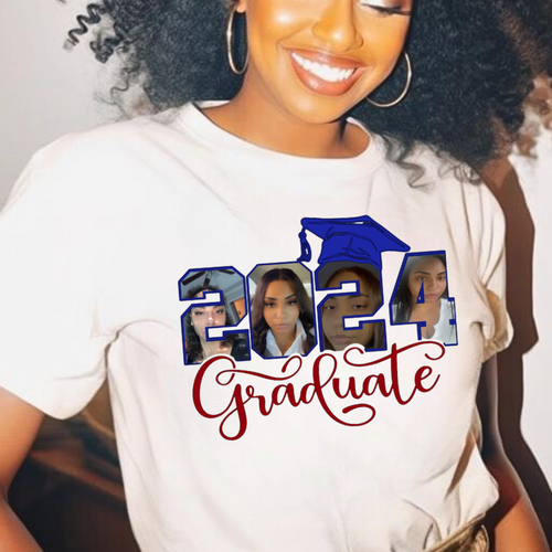 Graduation T-shirt - customized t-shirts, Birthday Party Shirt, Customized Tumblers, Customizable diaper bags, personalized headbands, Customized Mugs, Customized Bottles, Customized License Plate, Custom Mouse Pad -  T's Custom Gifts